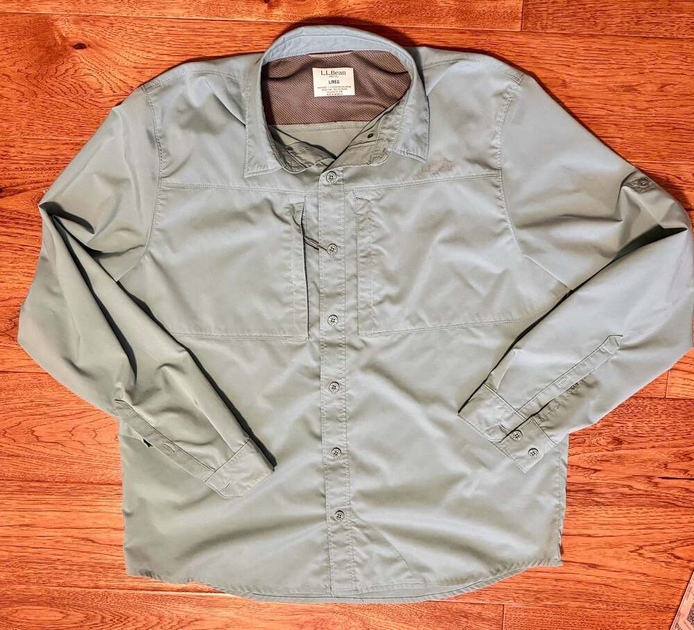 L.L.Bean Men's L/REG River Driver Long Sleeve Vented Fishing Hiking Shirt